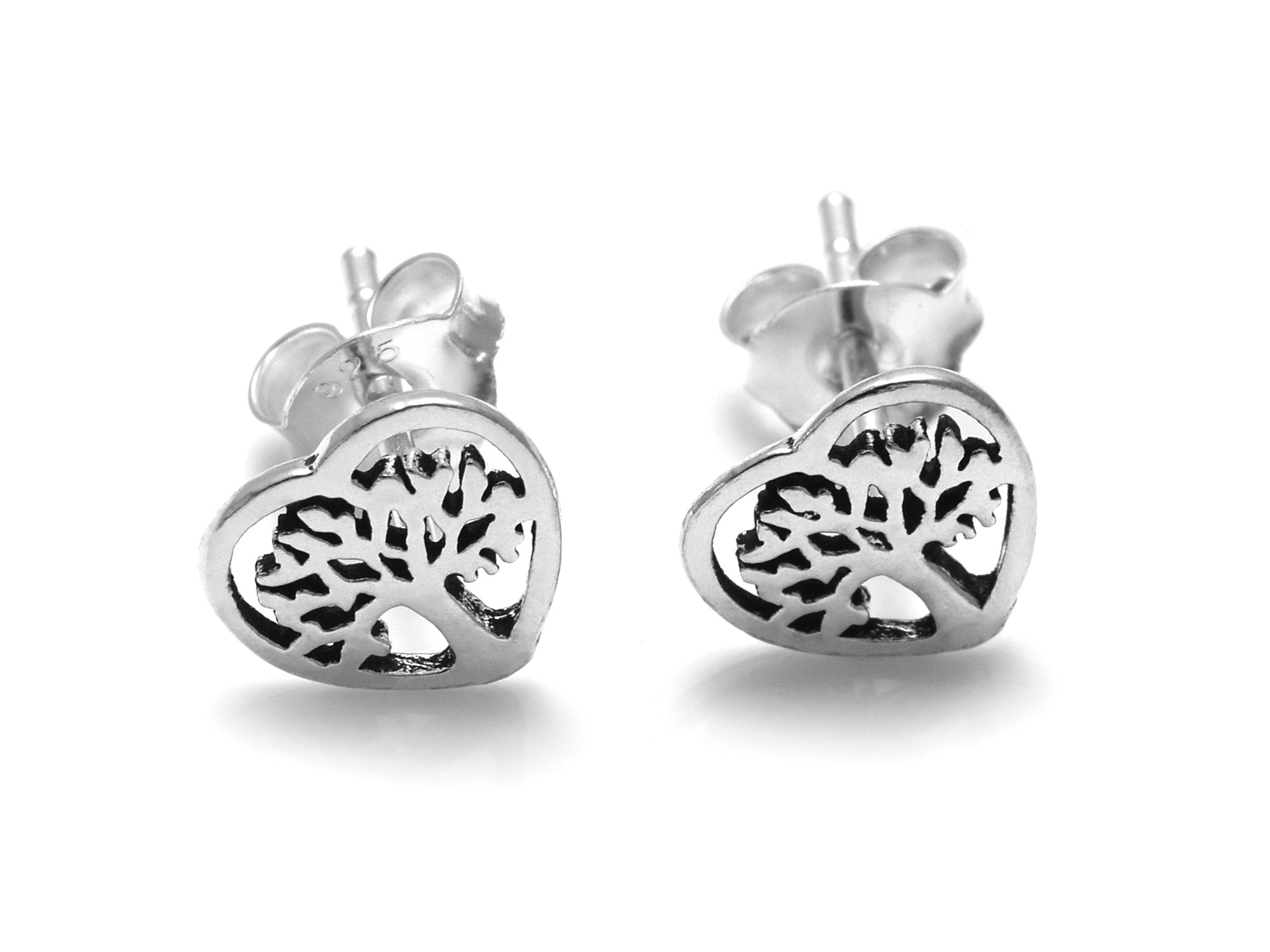 Livets Träd Hjärta Örhängen i Äkta 925 Silver, Kunskap Örhänge, Visdom Accessoar, Evigt Liv Smycke - 2
