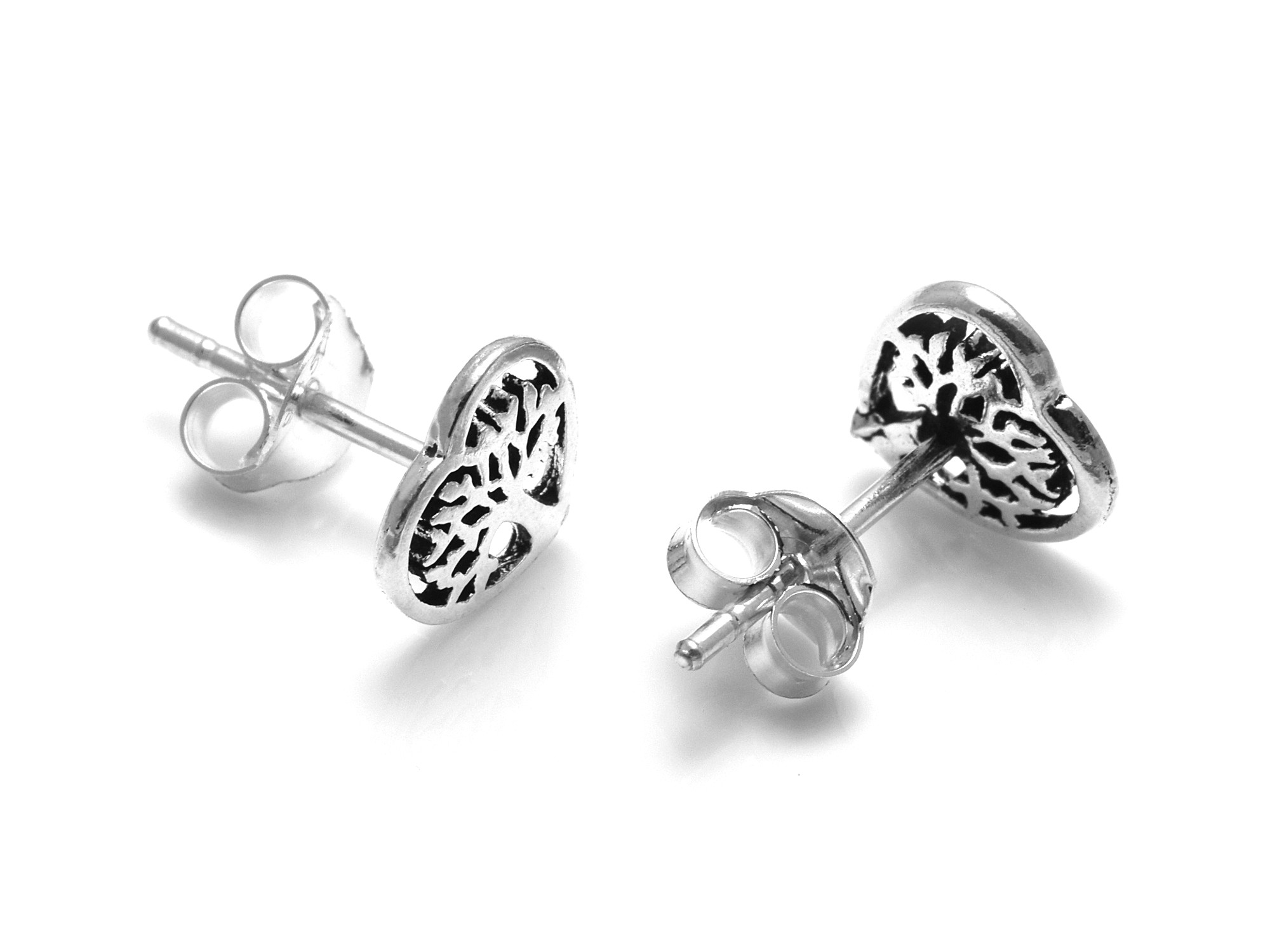 Livets Träd Hjärta Örhängen i Äkta 925 Silver, Kunskap Örhänge, Visdom Accessoar, Evigt Liv Smycke - 3