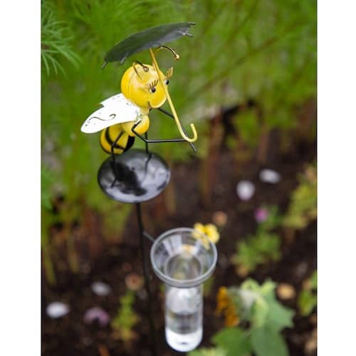 Regnmätare, bi, på pinne, regnglas ingår, höjd med pinne 110cm - 3
