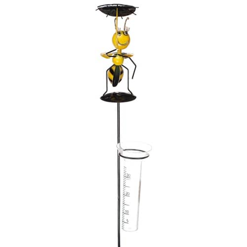 Regnmätare, bi, på pinne, regnglas ingår, höjd med pinne 110cm - 4