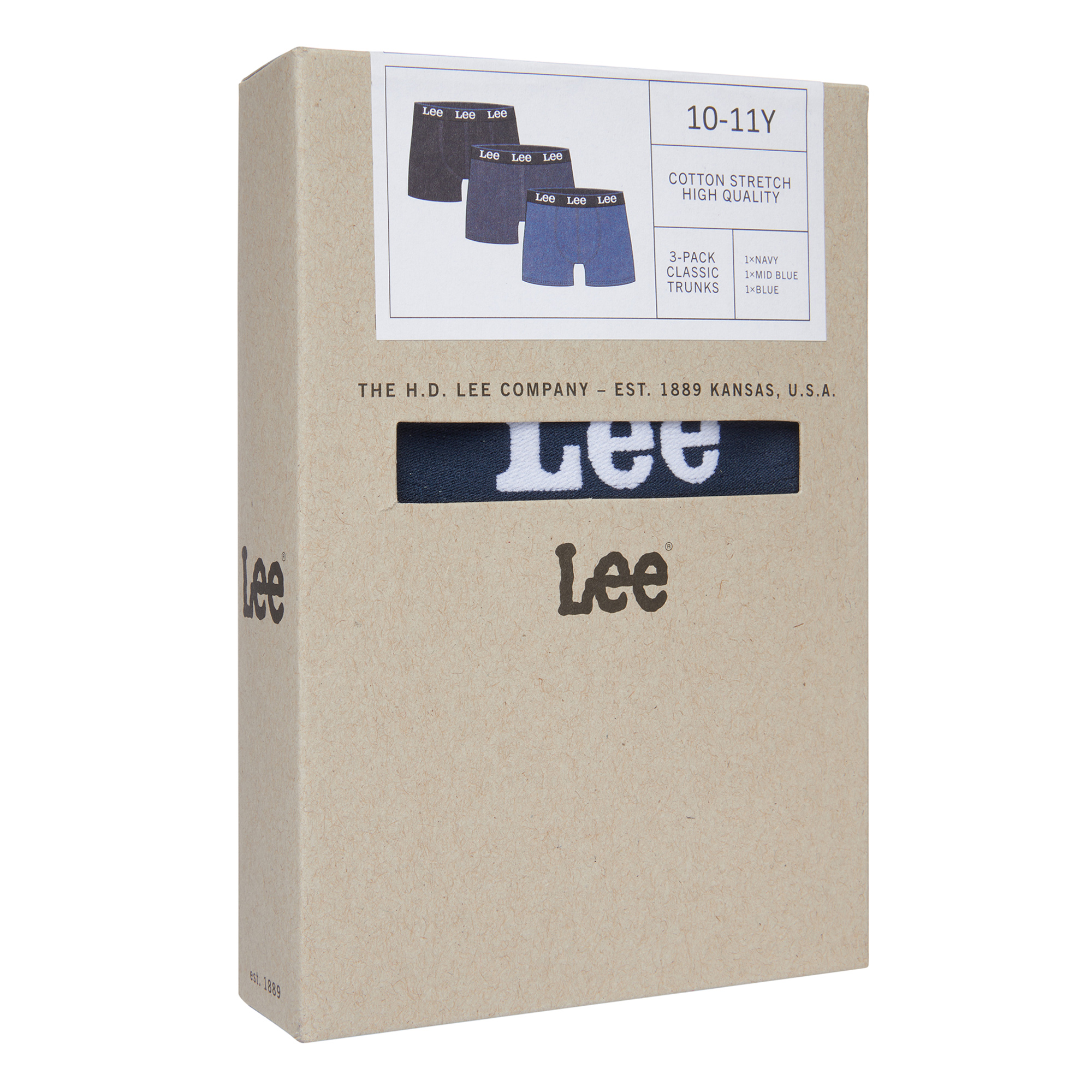 LEE BAND 3 PAIR BOXER STAR SAPPHIRE