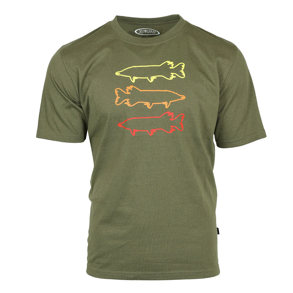 Stilren T-shirt från vision med gädd tryck på för fiskare