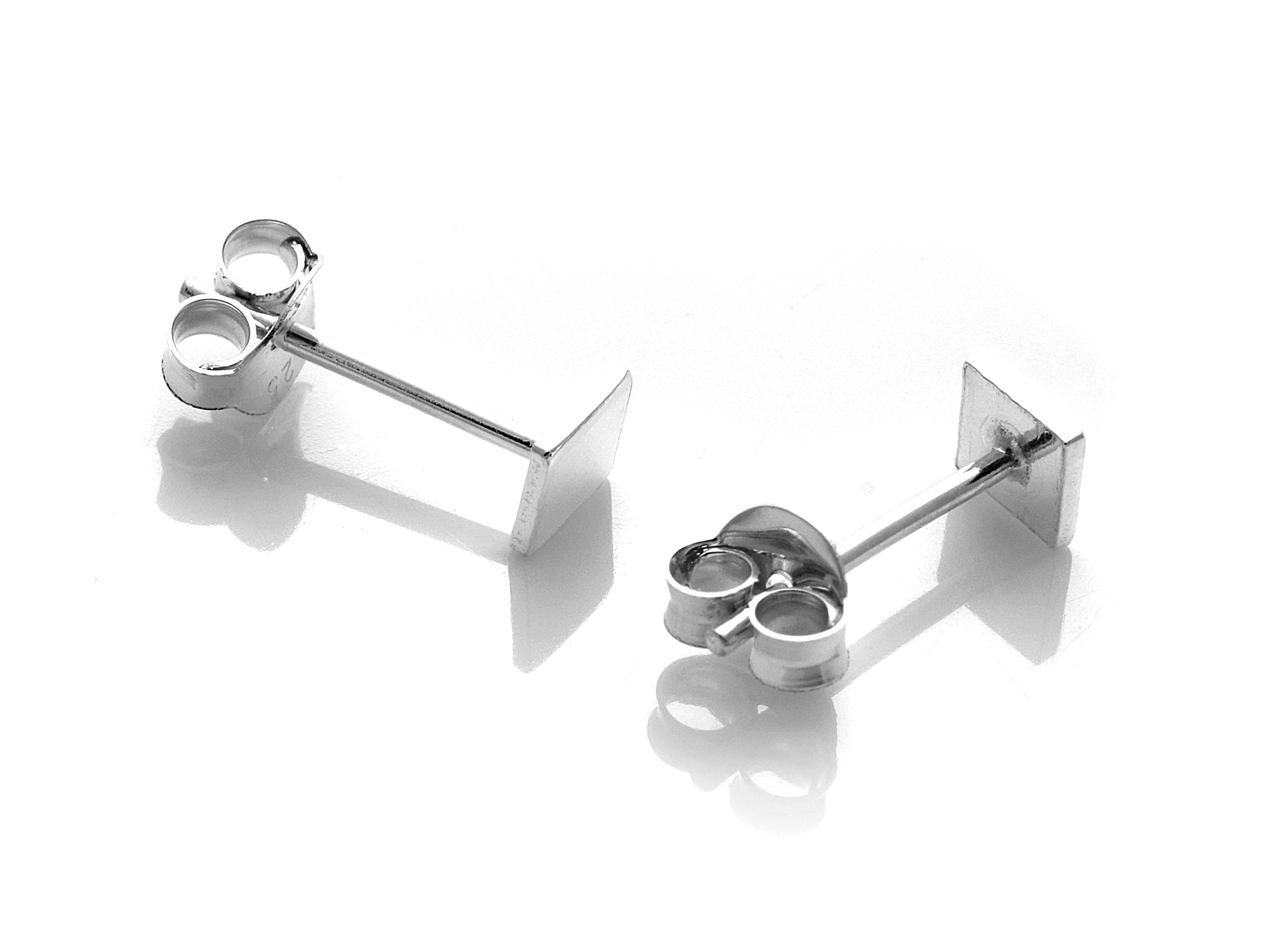 Kvadrat Örhängen i Äkta 925 Silver, Fyrkant Örhänge, Modern Avskalad Design Smycke - 3