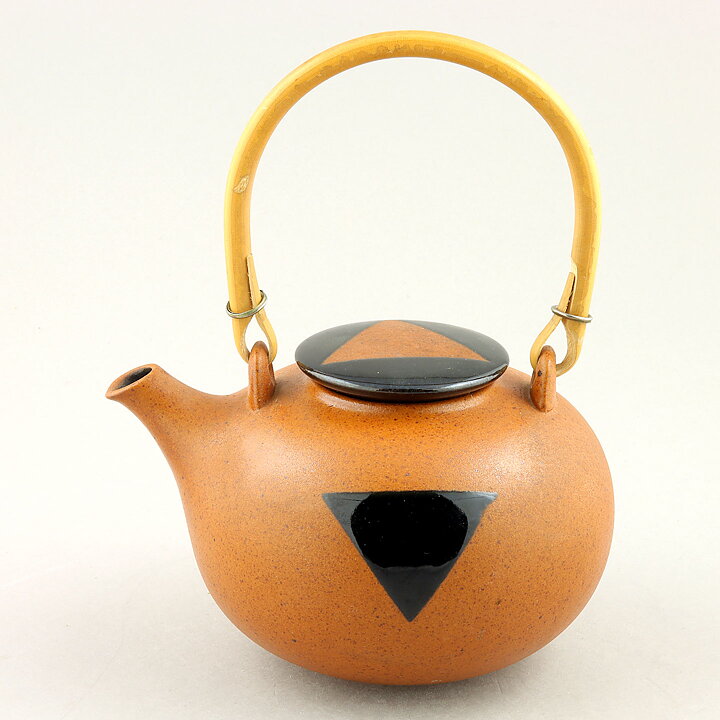 Inger Persson (Stream 1986) Brown Swelling Teapot with Black Decor 15 cm