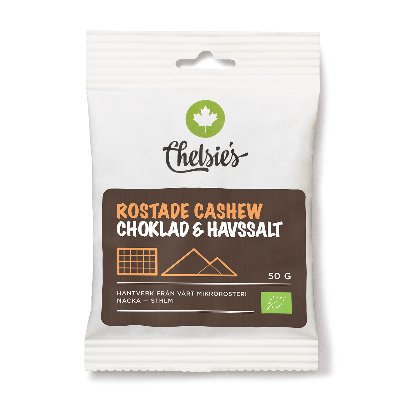 Rostade Cashew Choklad & Havssalt 50g x20, EKO