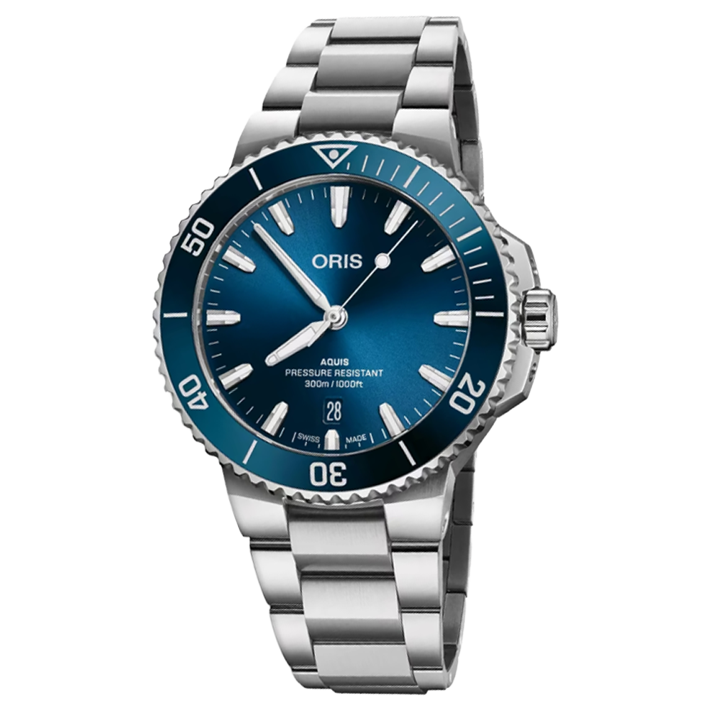 01 733 7787 4135-07 8 22 04PEB Oris Aquis Date 41,5 blå