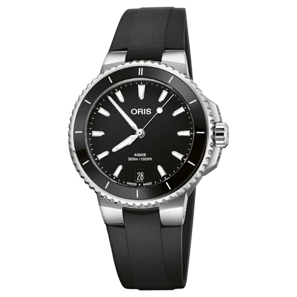 01 733 7792 4154-07 4 19 64FC Oris Aquis Date 36,5 svart