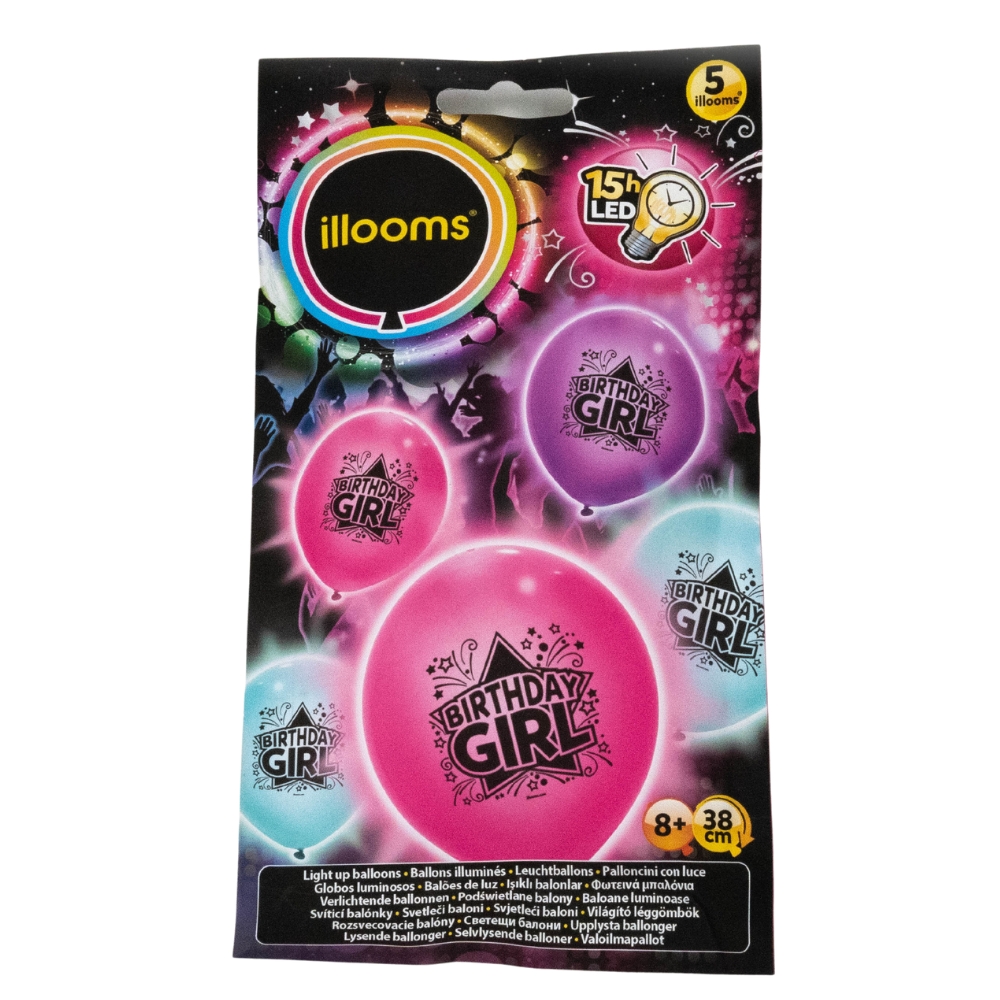 Illoooms Birthday Girl 38cm LED 5-Pack