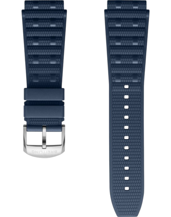 Breitling Rouleaux gummiband blå 22 mm