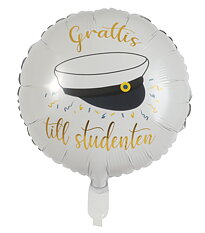 Foil balloon Student White 46cm
