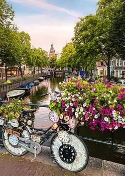 Bicycle and Flowers in Amsterdam 1000 Bitar Ravensburger