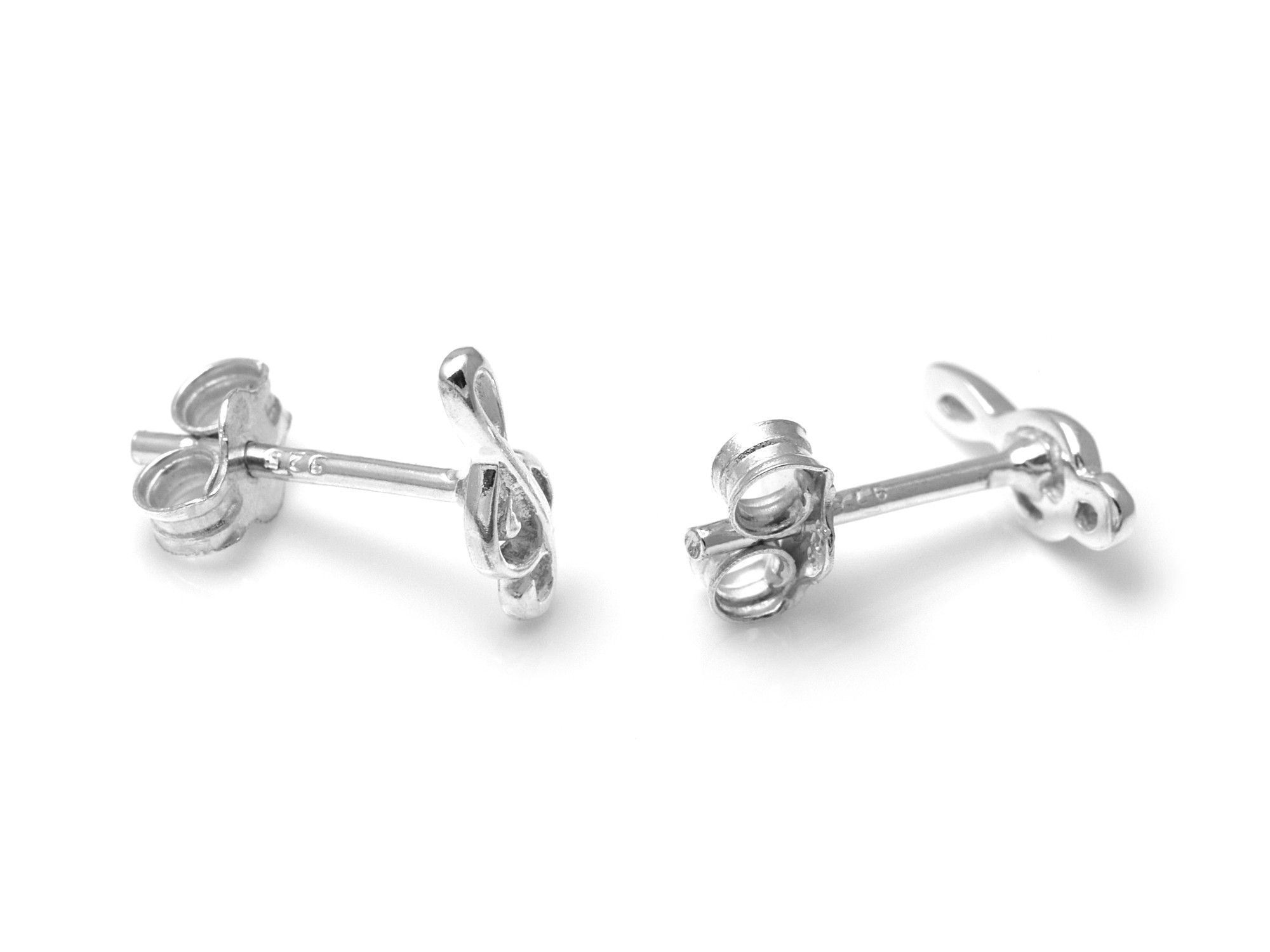 G-klav Örhängen i Äkta 925 Silver, Musiknoter Örhänge, Musiker Accessoar, Not Smycke - 3