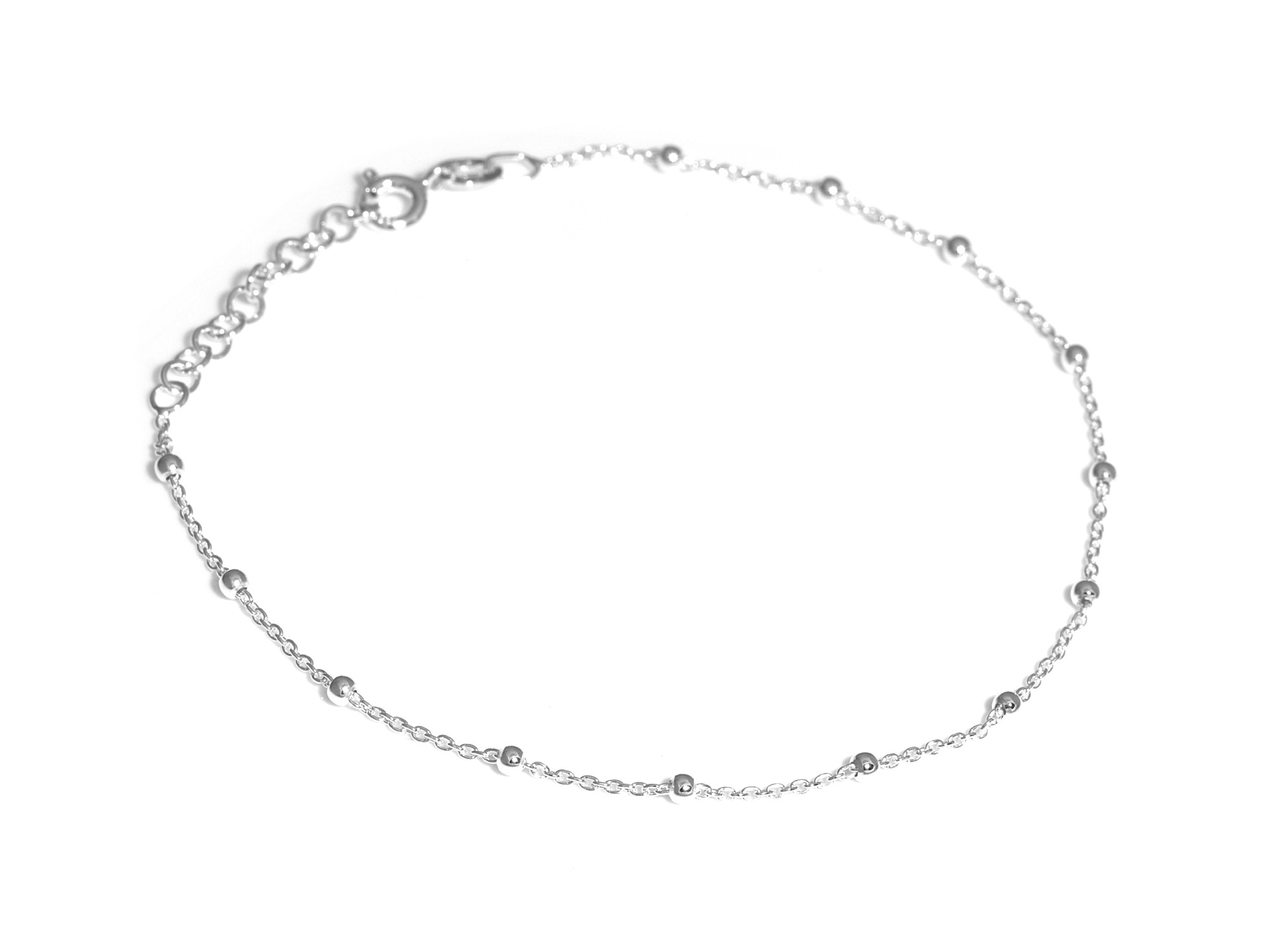 Enkelt Armband i Äkta 925 Silver med Sammanlänkade Silverkulor - 2