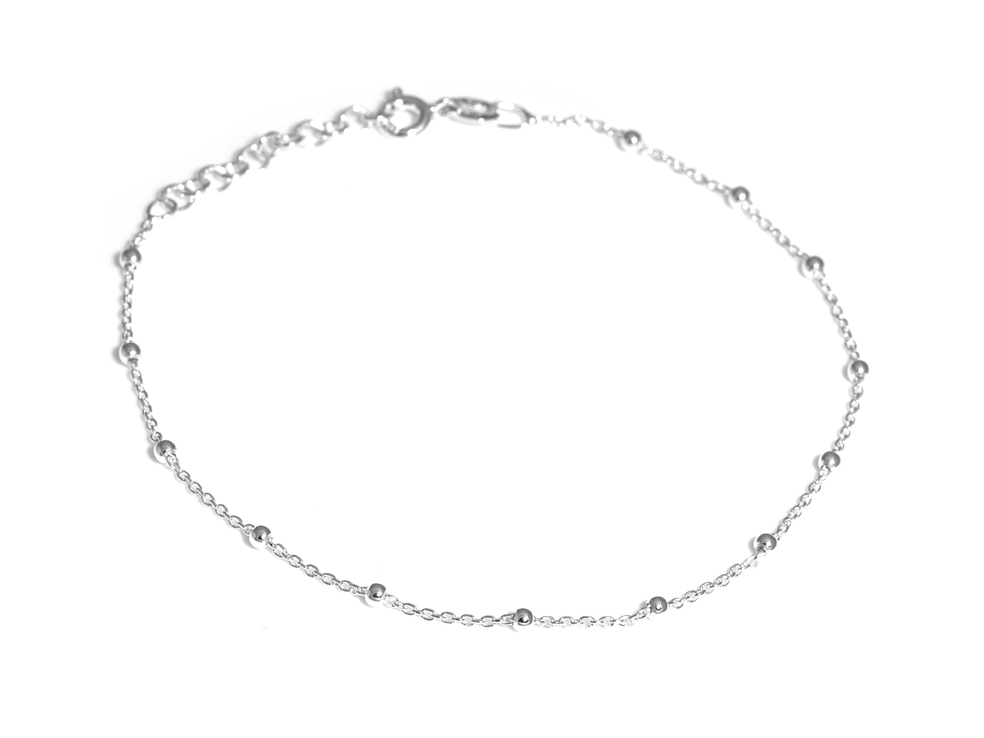 Enkelt Armband i Äkta 925 Silver med Sammanlänkade Silverkulor - 3
