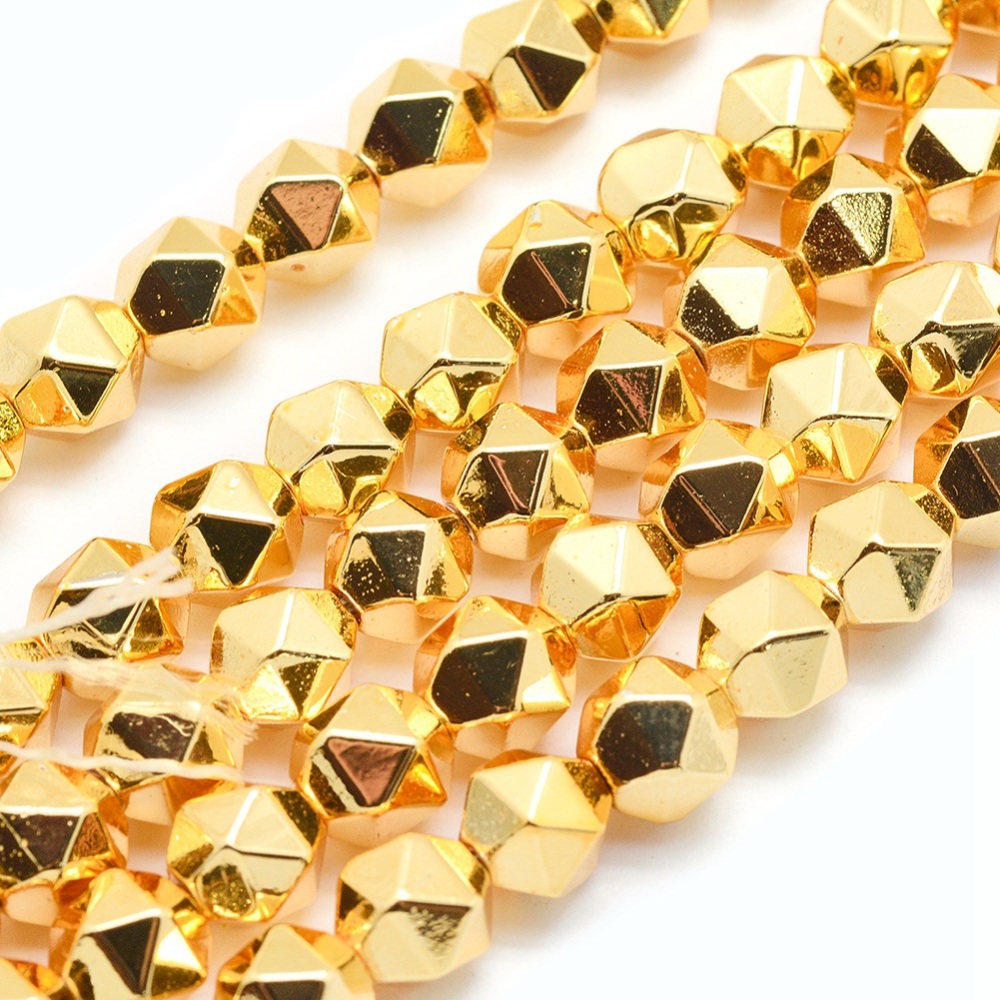 Hematit star cut guld 6 mm – 10 st - 2