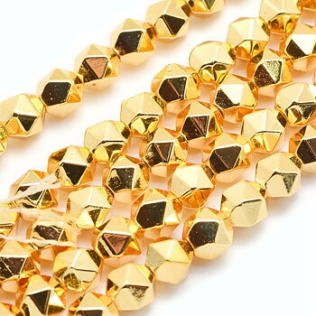 Hematit star cut guld 6 mm – 10 st