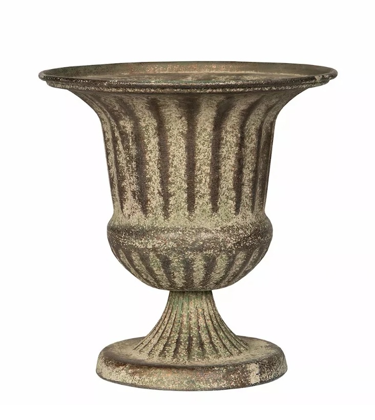 Kruka urna Jugend antik plåt art deco shabby chic lantlig stil Gårdsromantik