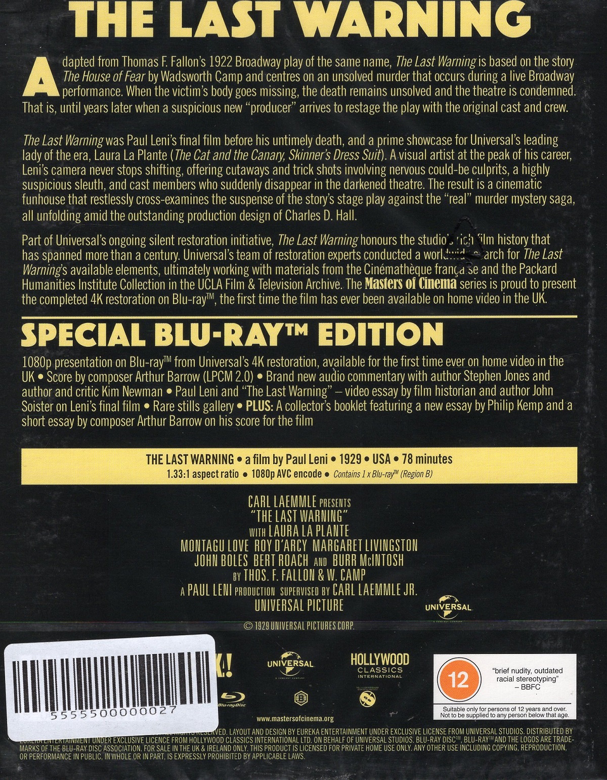 The Last Warning (Limited Edition) (ej svensk text) (Blu-Ray) - 2