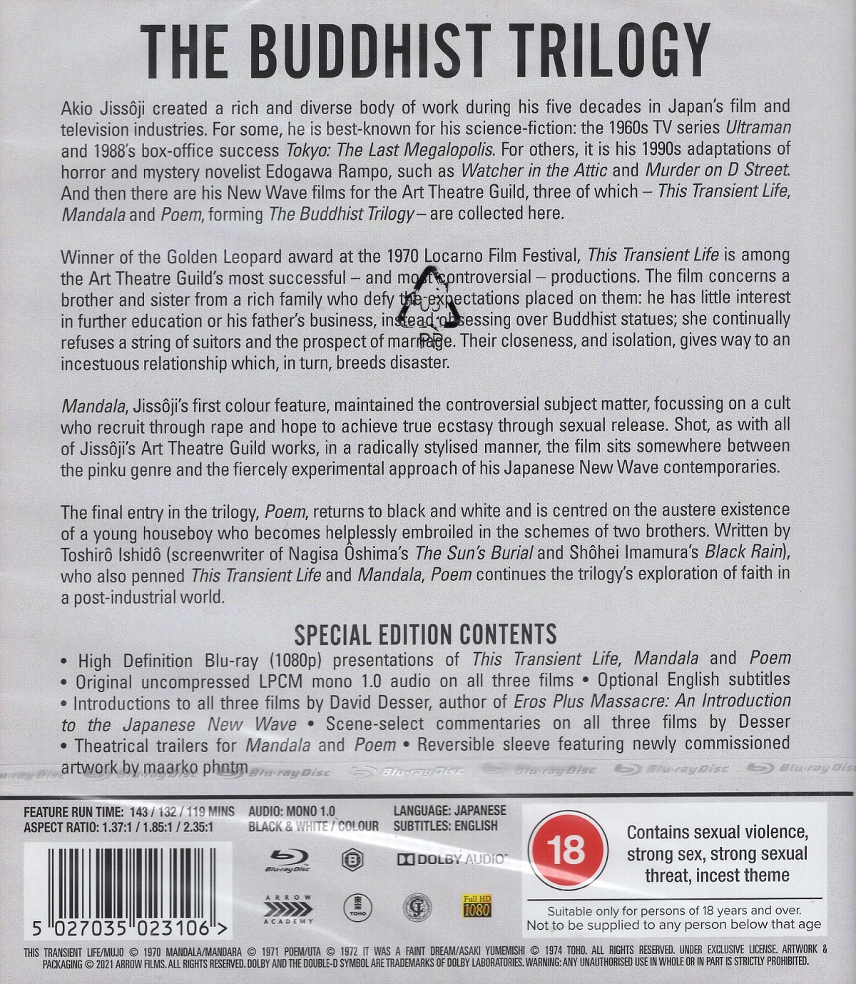 Akio Jissôji: The Buddhist Trilogy (ej svensk text) (Blu-ray) - 2