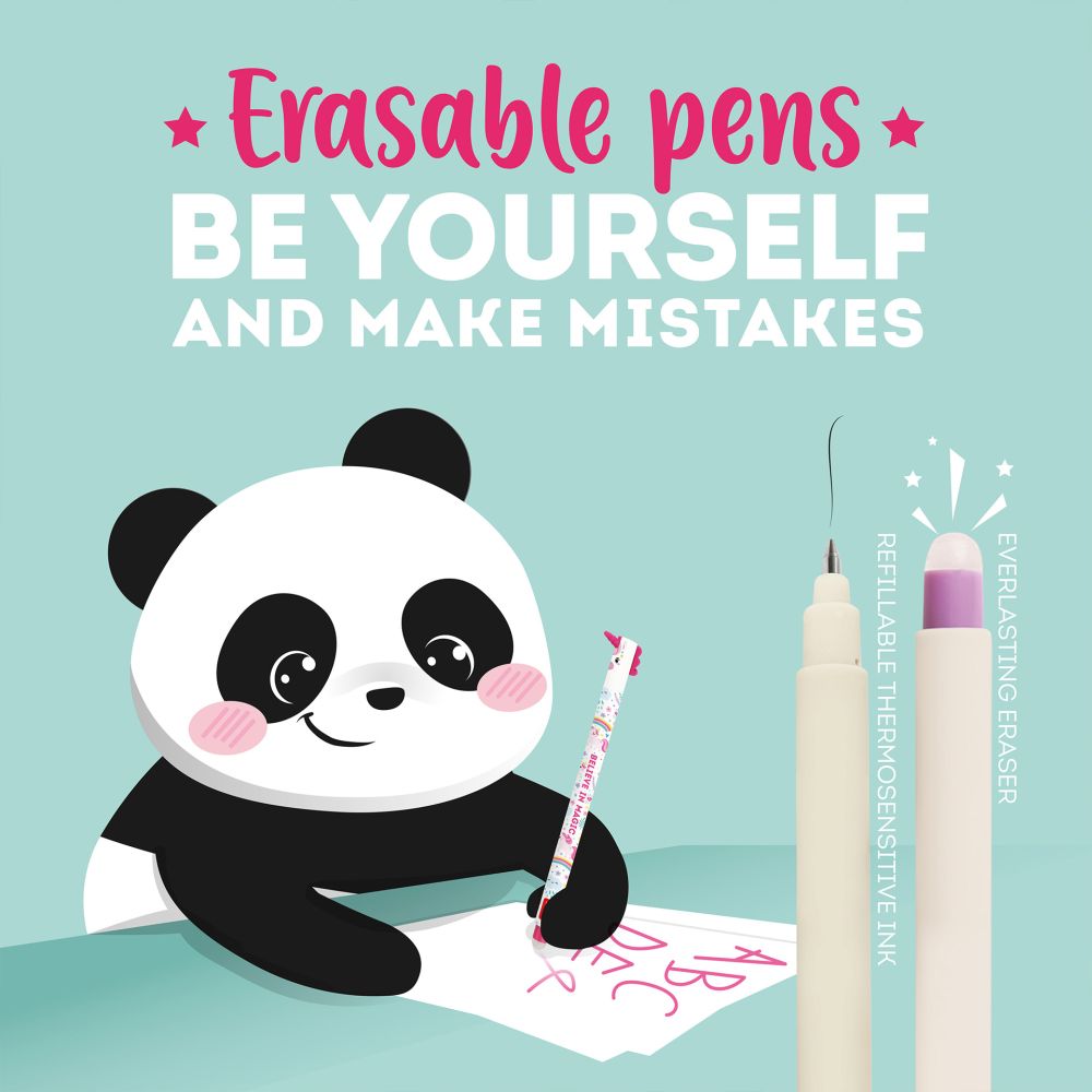 Erasable gel pen, Hippo, blå, gelpenna med utsuddbart bläck - 5