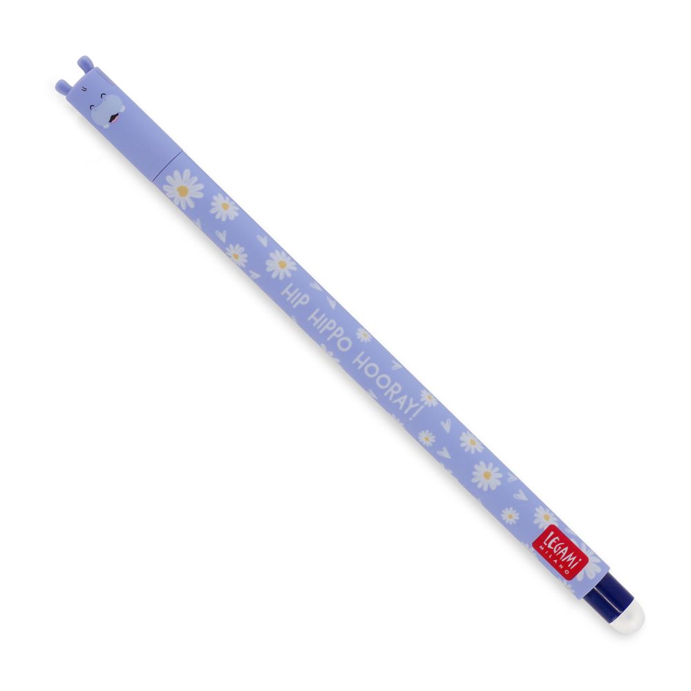 Erasable gel pen, Hippo, blå, gelpenna med utsuddbart bläck