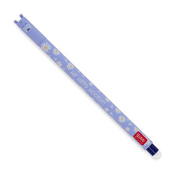 Erasable gel pen, Hippo, blå, gelpenna med utsuddbart bläck