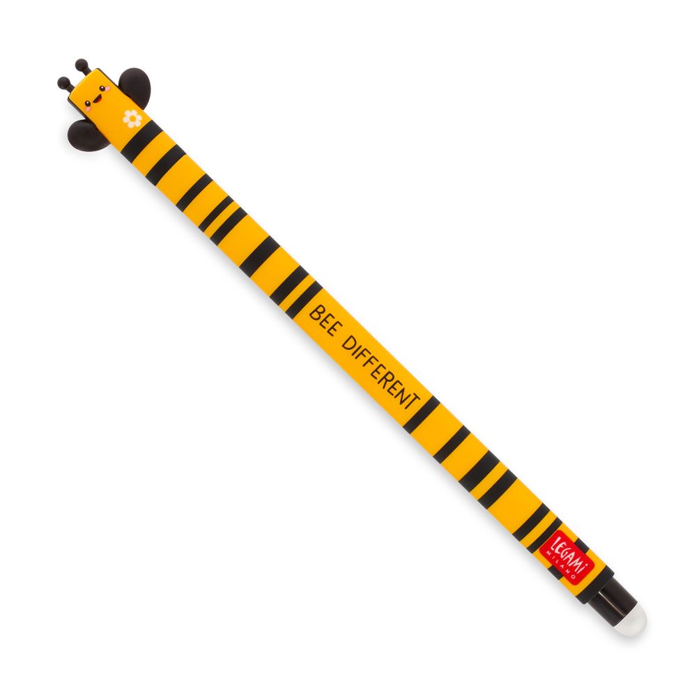 Erasable gel pen, Bee, svart, gelpenna med utsuddbart bläck