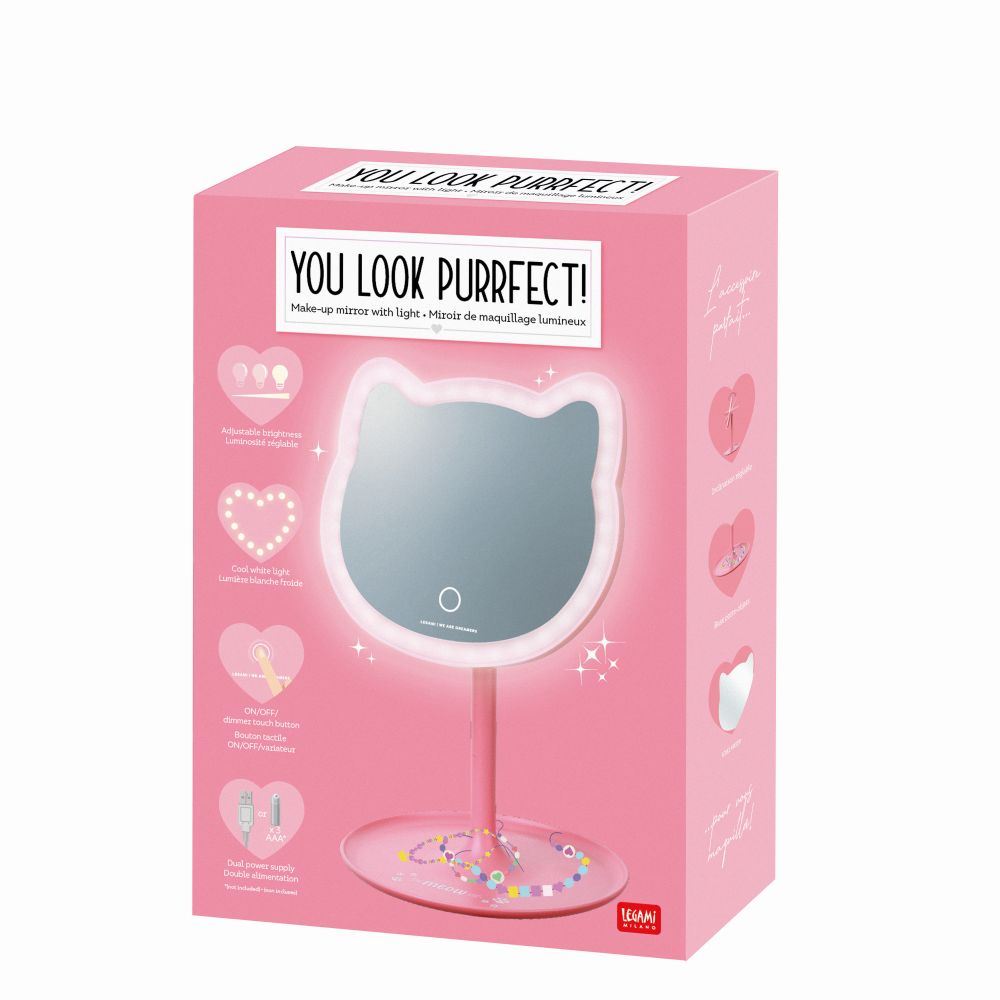 Sminkspegel med belysning, You look purrfect!, Kitty - 2