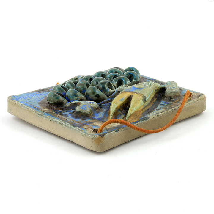 ウラ・ウィンブラド  鳥の陶板  13cm  1960年代