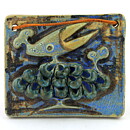 Ulla Winblad (1960s) Heartwarming Wall Plaque with Bird Motif 13 cm