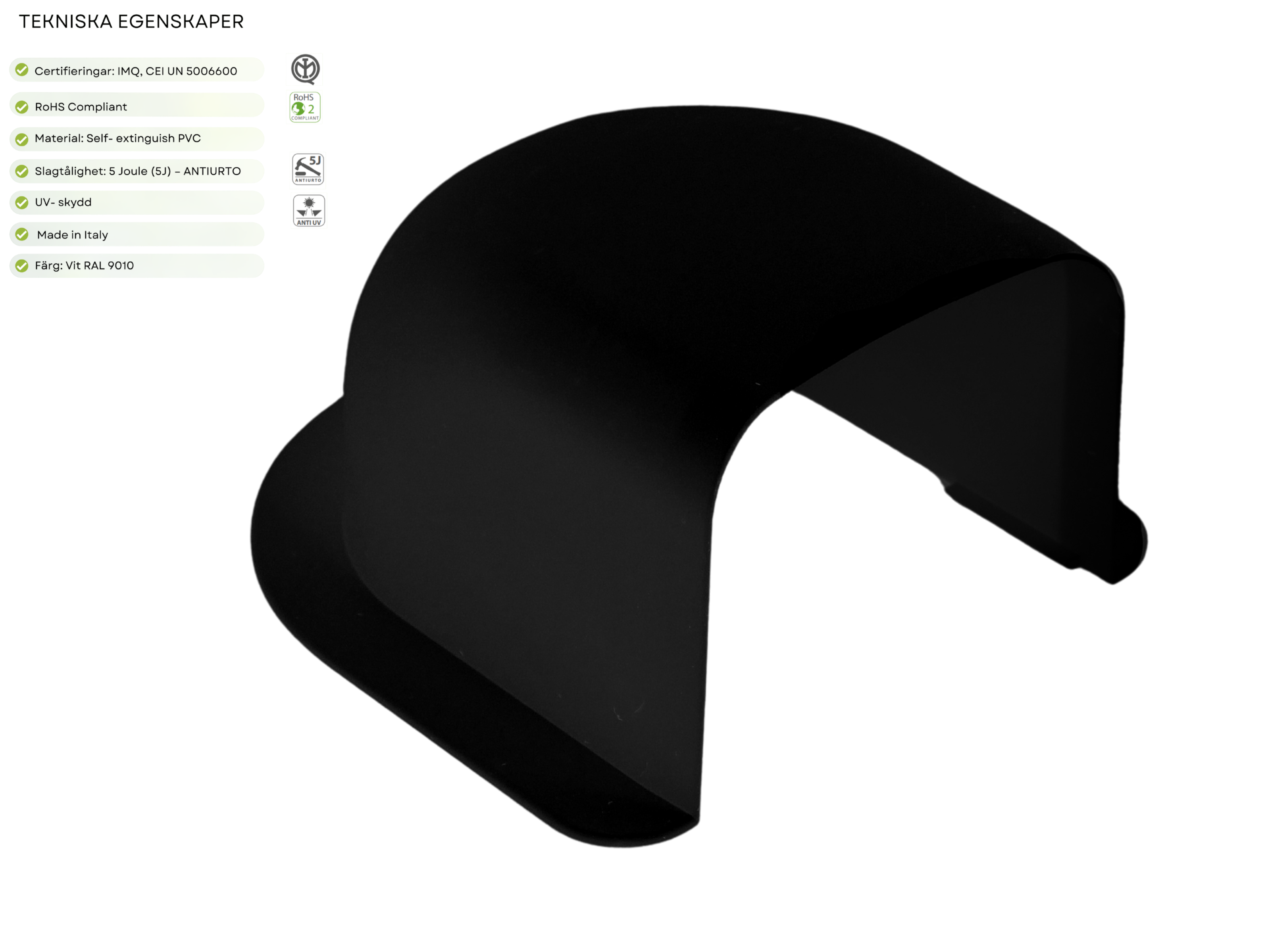 Angle grommet 80x60 Black