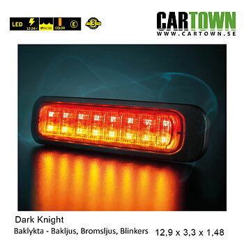 Baklykta, Bakljus, broms och blinkers, Dark Knight Led, E-Märkt 1st