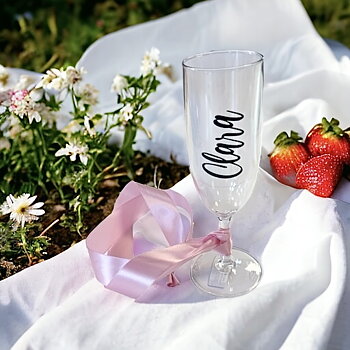 Champagneglas-halsband - Valfritt namn - Möhippa