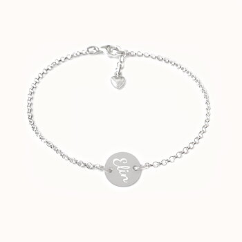 Dåpsarmbånd - Mynt med gravering i .925 sølv