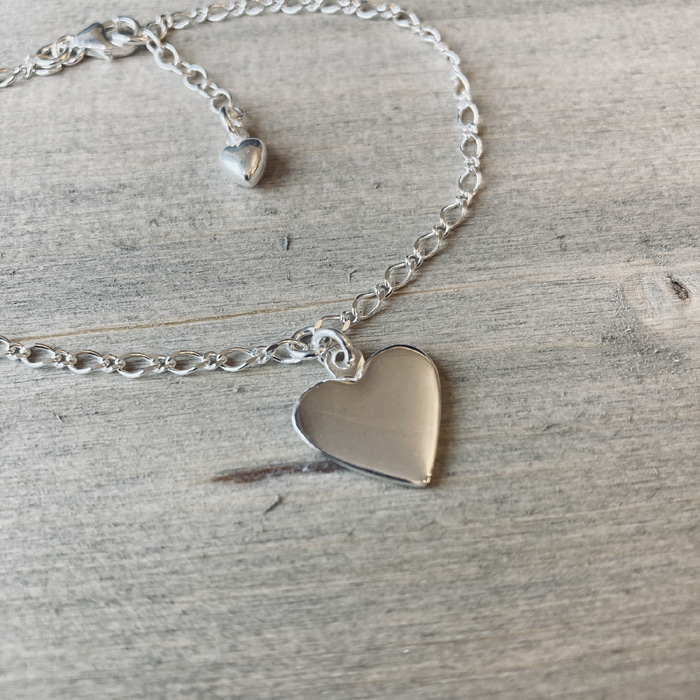 Skírnararmband - Hjarta með áletrun úr 925 sterling-silfri - 2