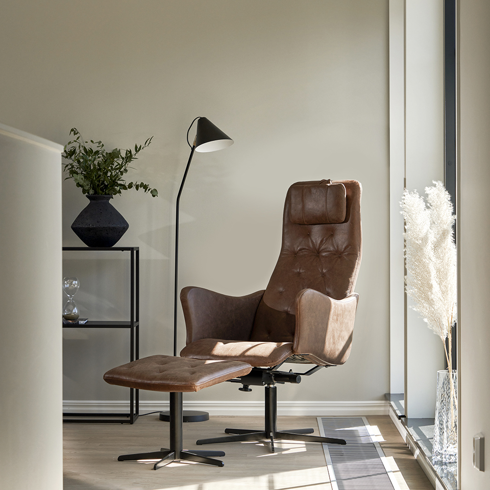  Cleo Armchair + Footstool Leather - Package price  - Bröderna Anderssons - 2