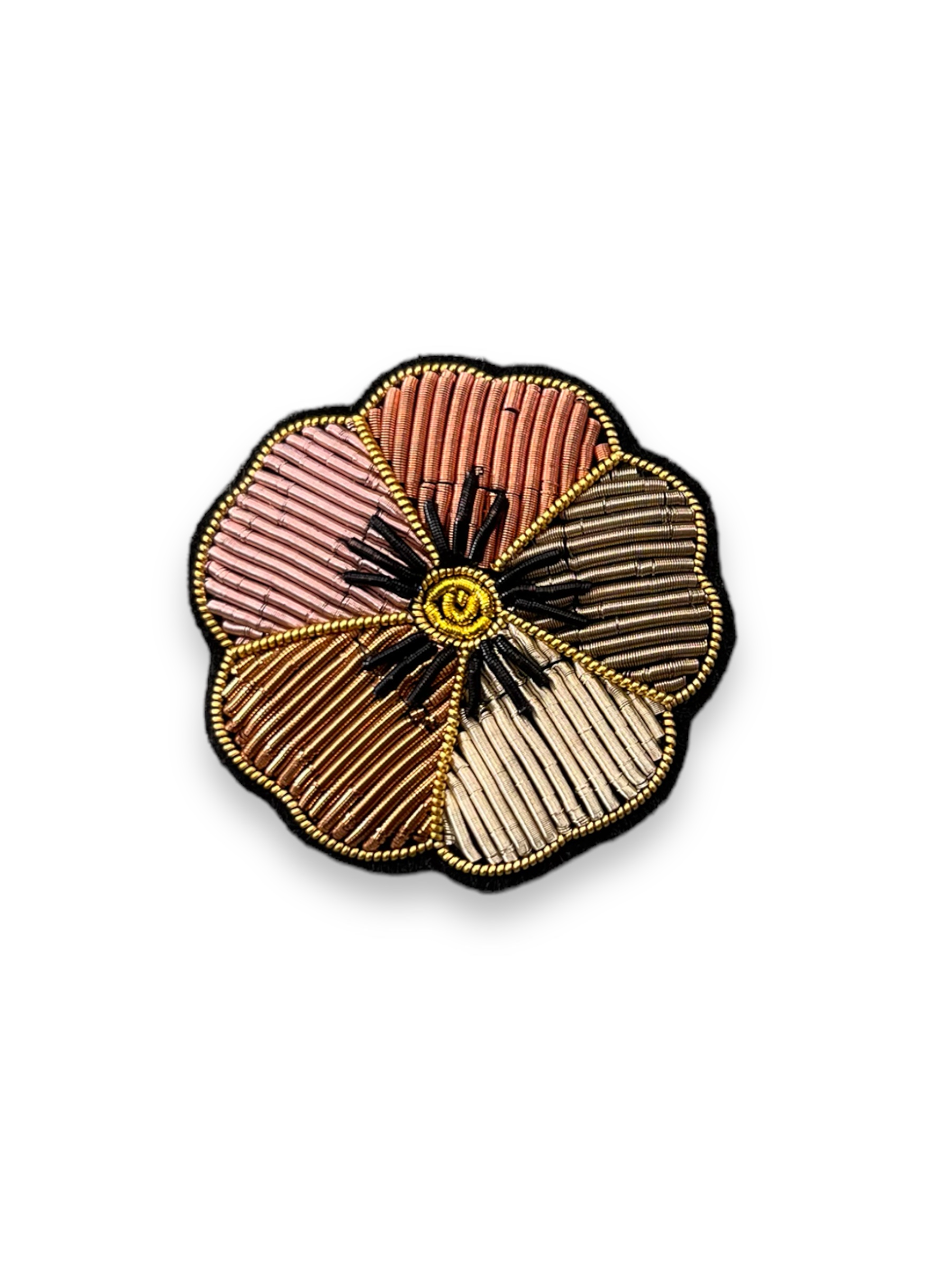 Broche, blomst, gylden