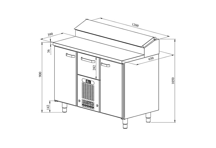 Saladette KLE-1221,  GN 1/1