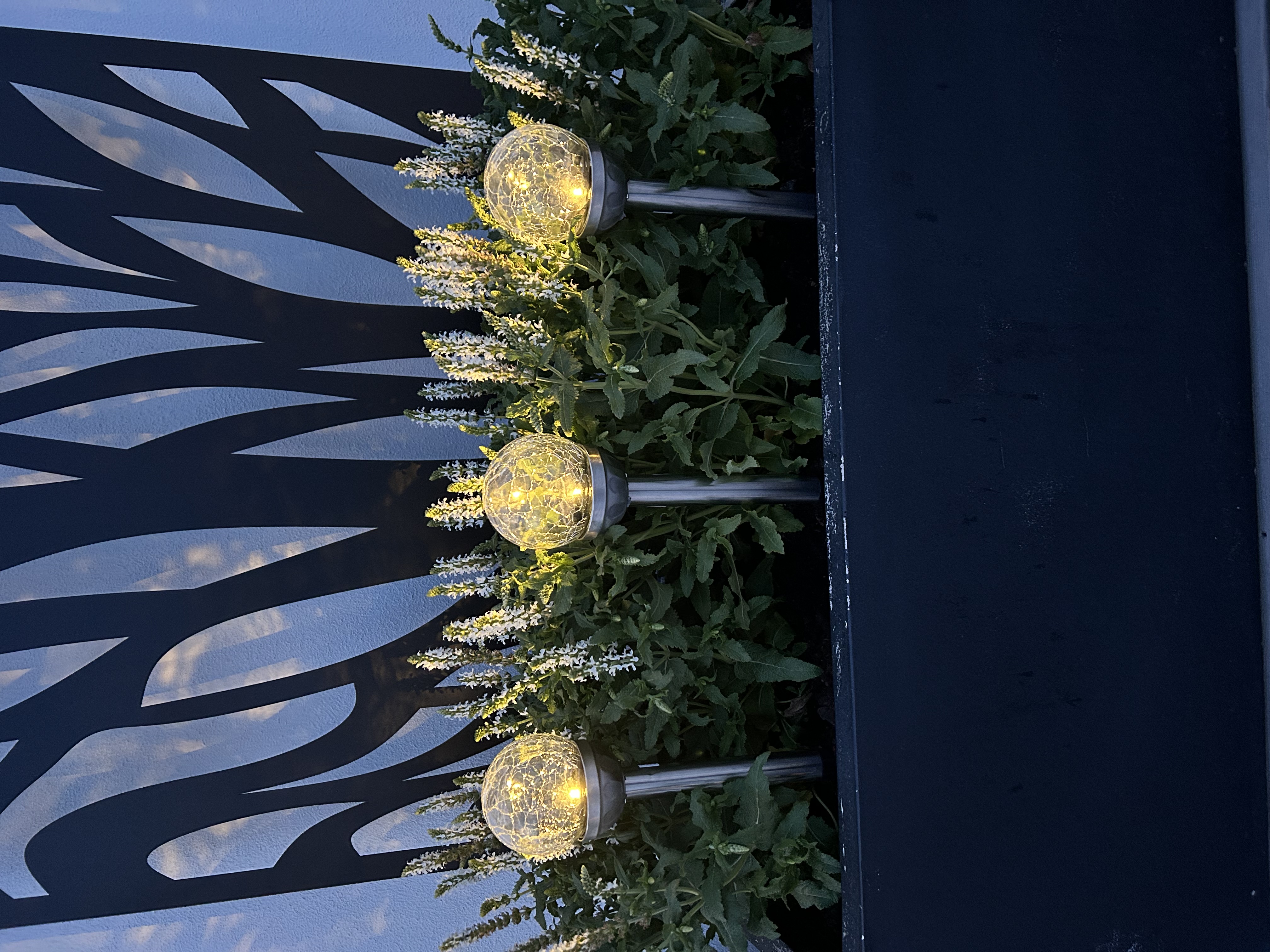 3-p solcellslampor Shiny med krackelerat glas 35 cm