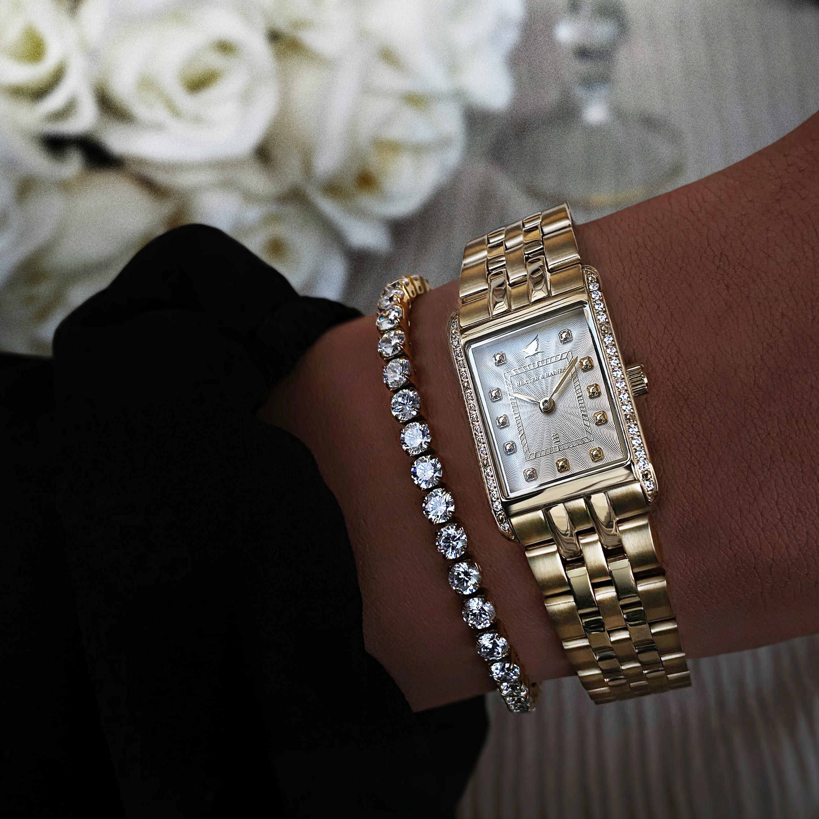 H&B Gala Pavé, Gold & White - 15
