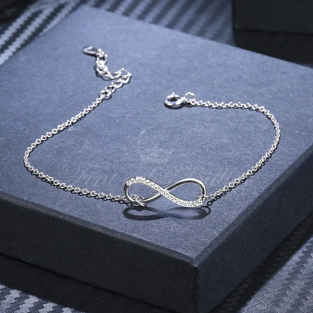 Sølvarmbånd Sølv Infinity - 925s Infinity Charm 180mm - 3
