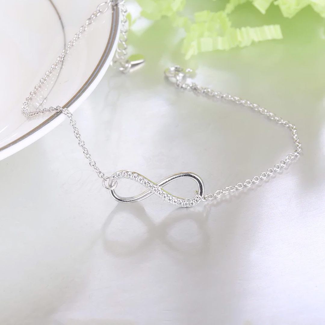 Sølvarmbånd Sølv Infinity - 925s Infinity Charm 180mm - 4