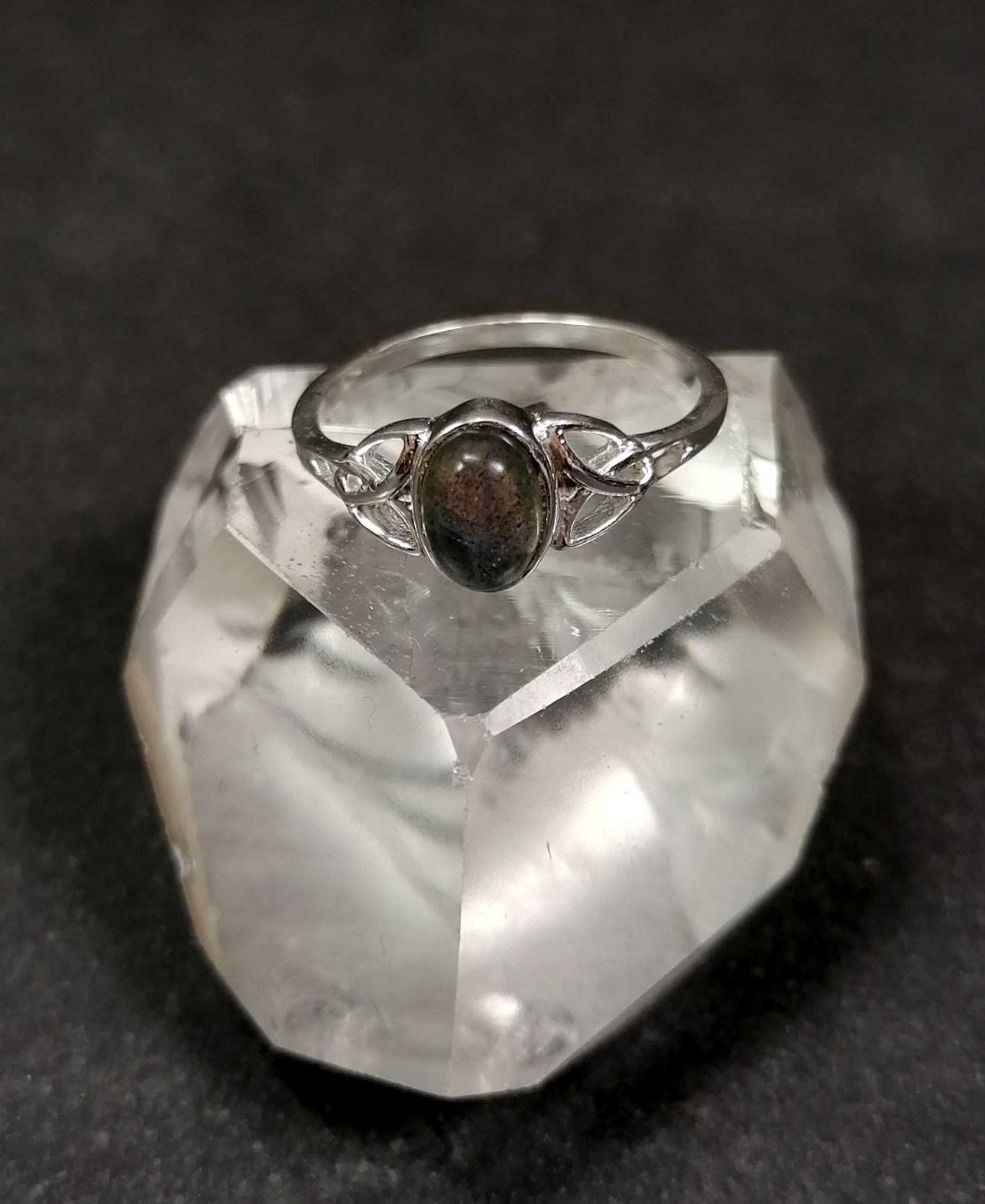 Silverring med Triquetra och Cabochon i olika stenar - 3
