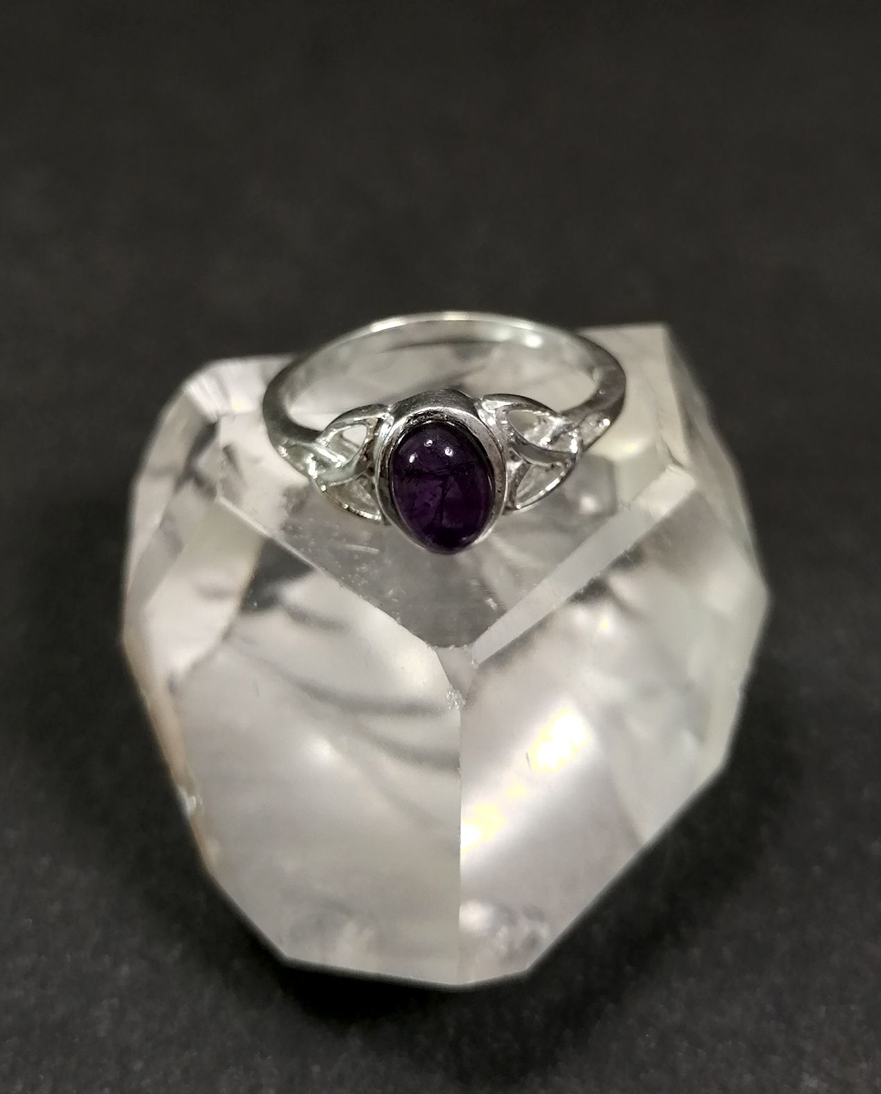 Silverring med Triquetra och Cabochon i olika stenar - 2