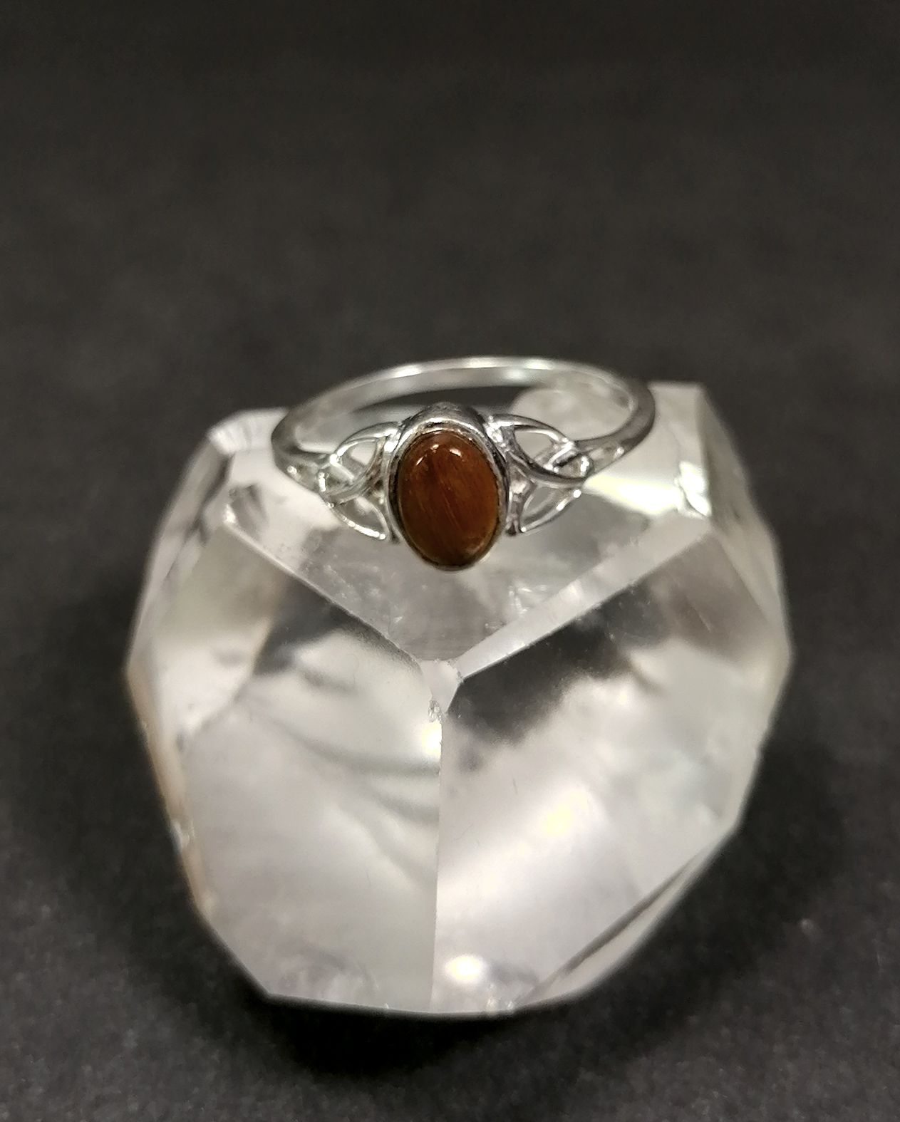 Silverring med Triquetra och Cabochon i olika stenar - 7