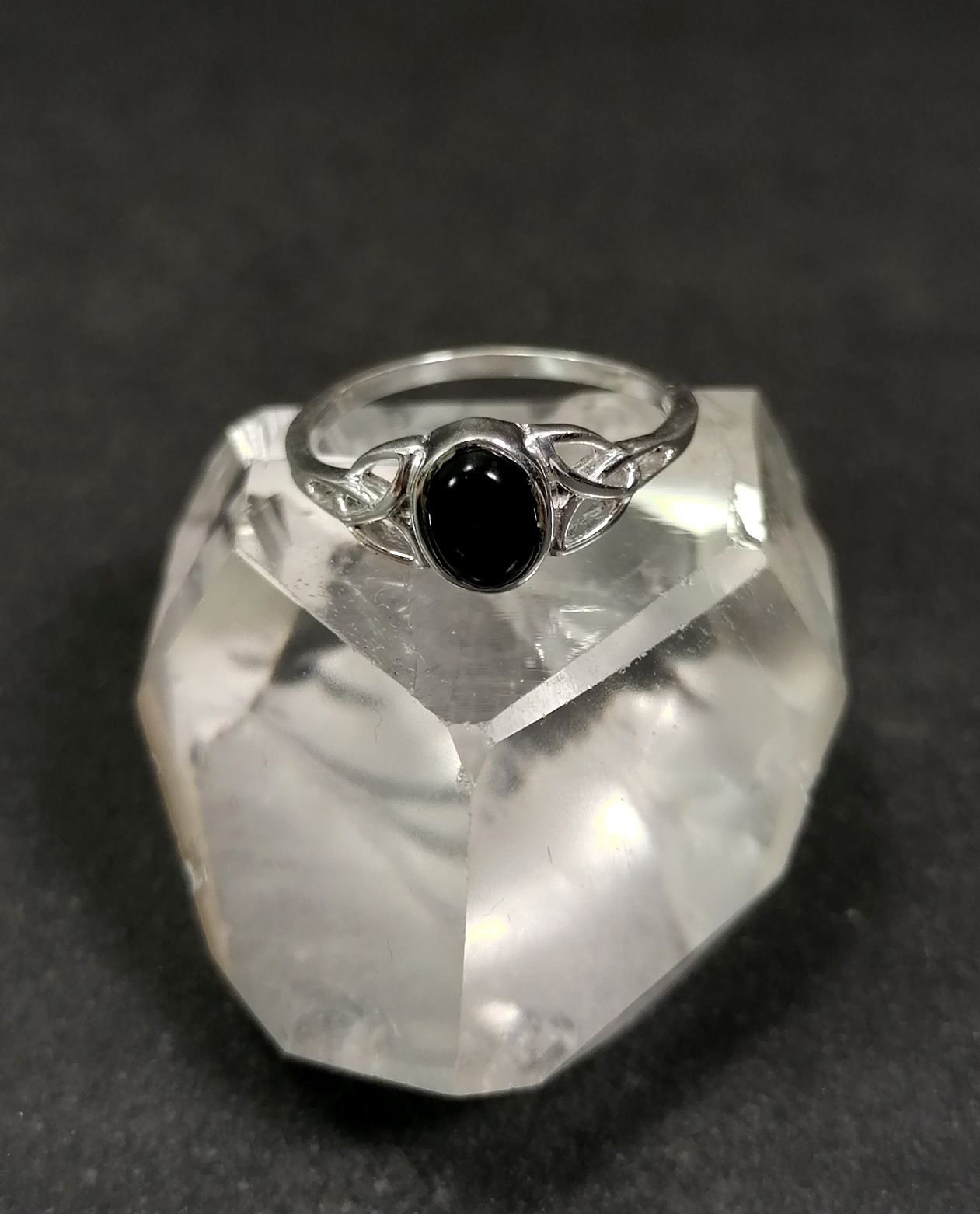 Silverring med Triquetra och Cabochon i olika stenar - 4