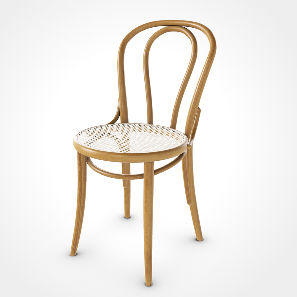 No. 18 Chair Beech Honey/rattan  - In stock