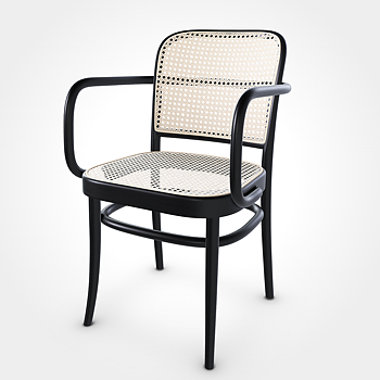 No. 811 Armchair black/rattan  - Quickship