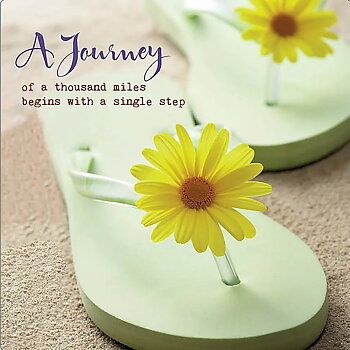 Dubbla vykort - "A journey of a thousand miles starts with a single step"