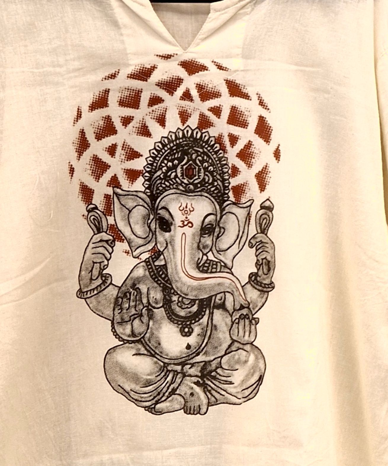 Långärmad Bomull Tröja  /Skjorta med Ganesha - 2